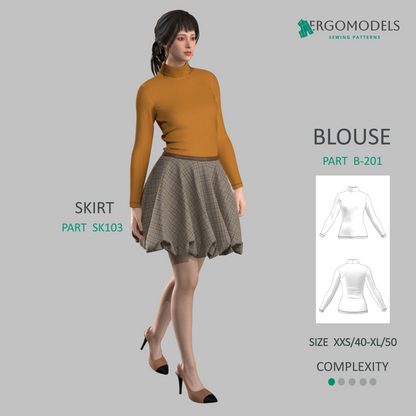 Blouse B-201 Size(XXS/40-XL50)